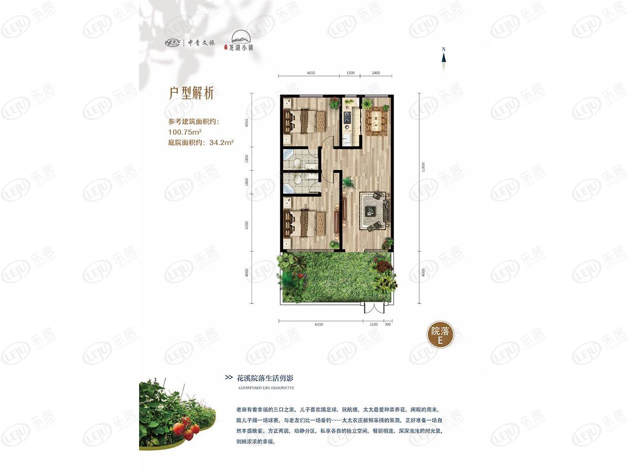 中青文旅栖贤谷-龙湖小镇两居室户型图