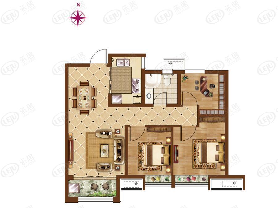 鑫苑世家公馆b户型图户型图