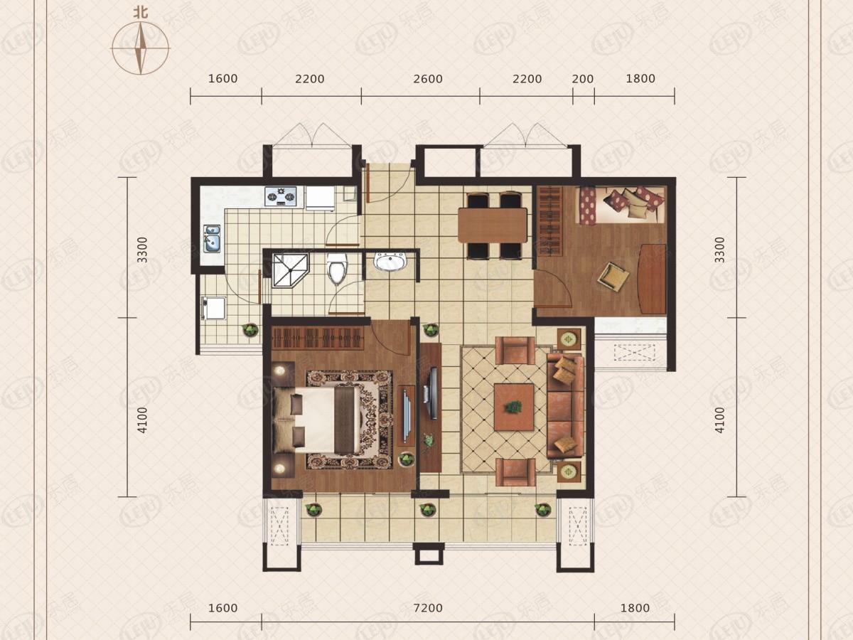 世纪瑞庭b2户型户型图