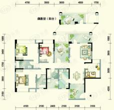 金沙海棠M户型 2011年在售 4室2厅3卫 建筑面积：150.95㎡户型图