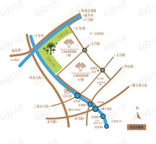 仁恒河滨花园位置交通图
