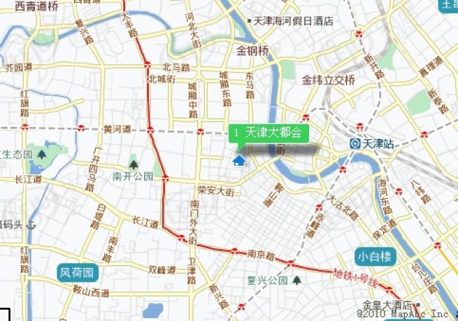 天津大都会位置交通图