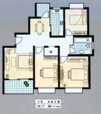 建设新苑房型: 三房;  面积段: 112.57 －117.48 平方米;户型图