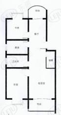 康达公寓房型: 二房;  面积段: 97 －114 平方米;
户型图