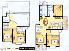 大华阳城花园(二期)房型: 复式;  面积段: 139.44 －172 平方米;户型图