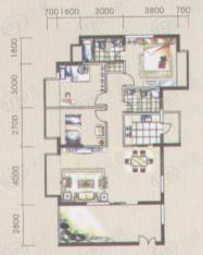 富通城二期房型: 三房;  面积段: 110 －120 平方米;户型图
