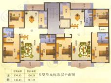 望族苑二期房型: 三房;  面积段: 148 －166 平方米;
户型图