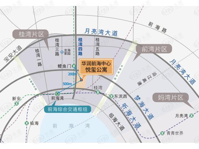 华润前海中心•悦玺位置交通图