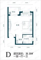 东方莱茵三期房型: 一房;  面积段: 30 －59 平方米;户型图