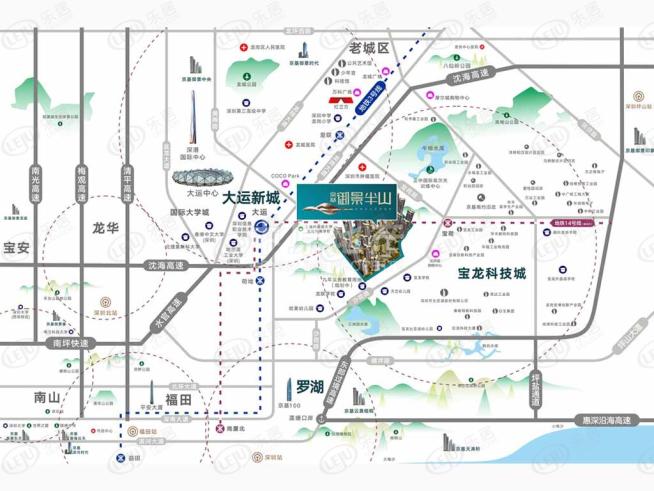 京基御景半山位置交通图