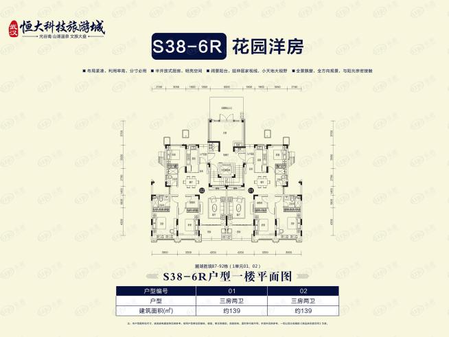 武汉恒大科技旅游城楼层平面图