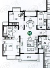 珠江香樟南园二期房型: 二房;  面积段: 92.55 －101.11 平方米;
户型图