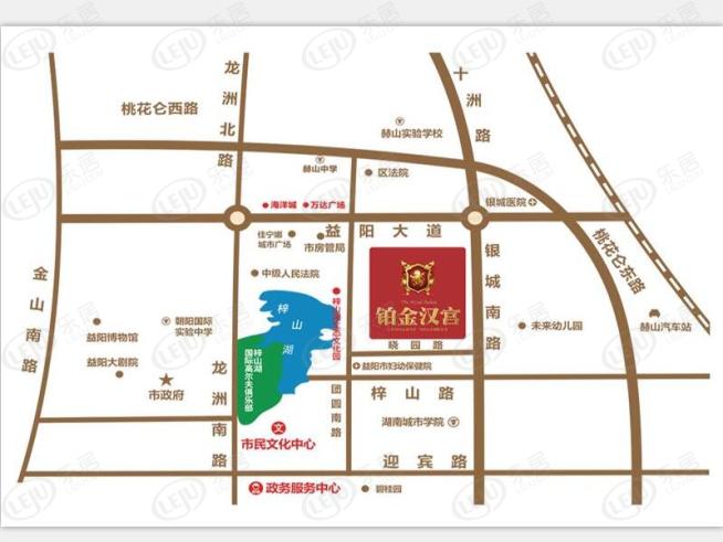 益阳铂金汉宫位置交通图