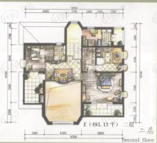 信盟花园房型: 单栋别墅;  面积段: 439 －493 平方米;户型图