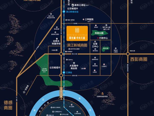 阳光城中央大道位置交通图